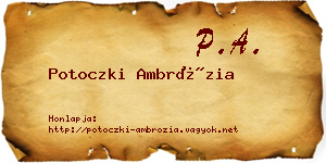 Potoczki Ambrózia névjegykártya